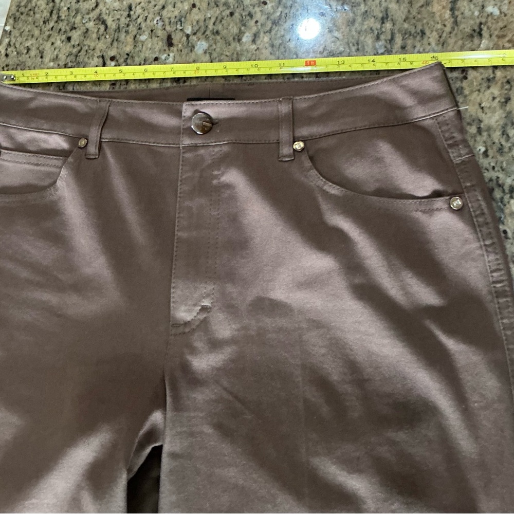 Escada Brown Pants with Gold Logo Plaque EU40Long - Picture 7 of 11